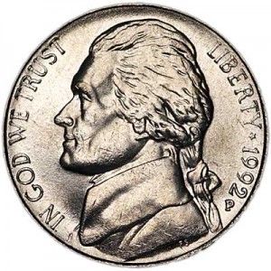 5 центов 1992 США, P