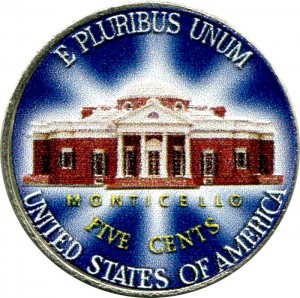 5 центов 2006 США возвращение в Mounticello, серия Путешествие на запад (цветная)
